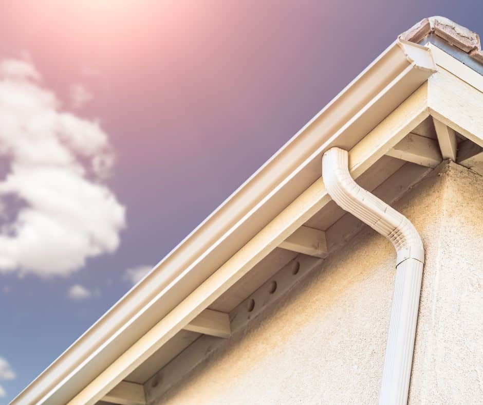 gutters of a roof