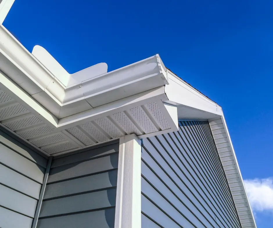 a close up of soffit and fascia in a roof