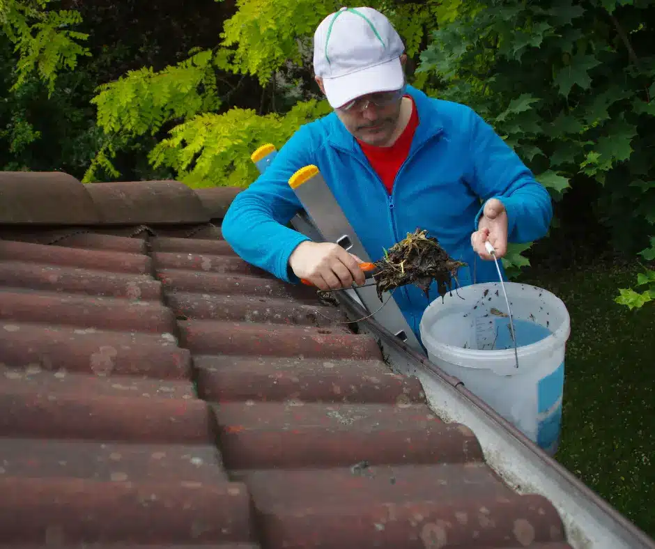 a man doing gutter cleaning