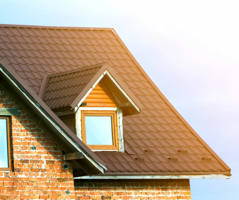 a roof of a house with a window