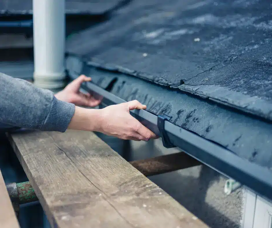 an on-going eavestrough replacement