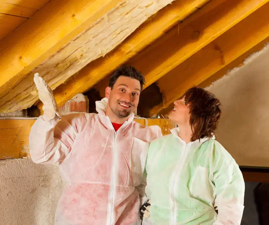 a man and woman who DIY their roof - one of the roof repair mistakes to be avoided