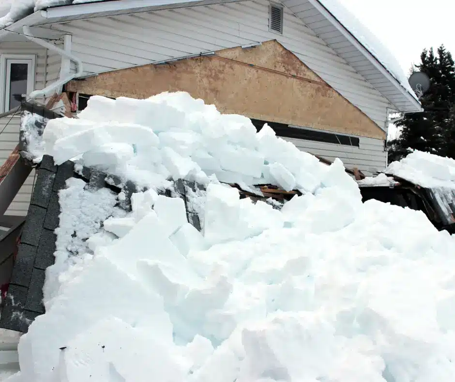 heavy snow accumulation may lead to roof collapse