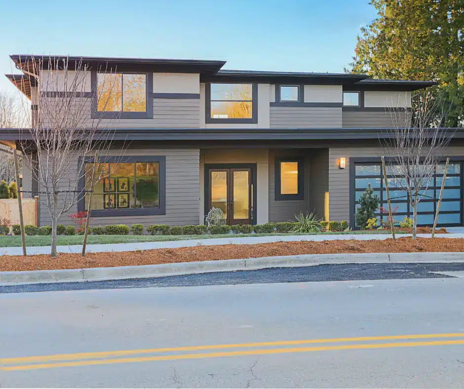 a house with a low-slope roof