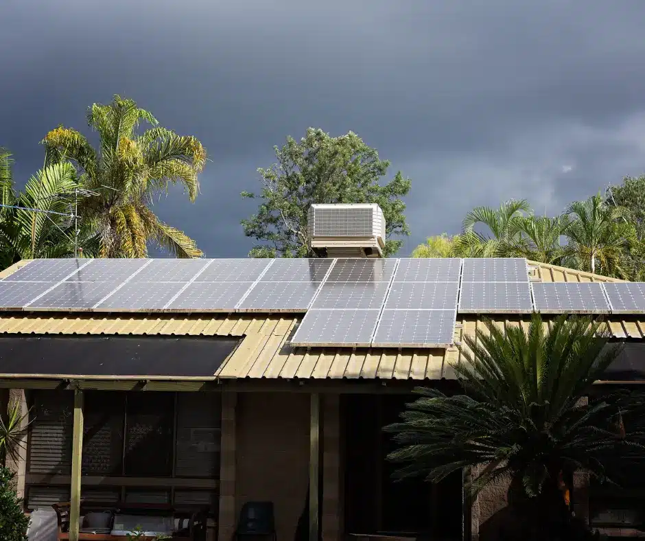 a house with solar panels on the roof