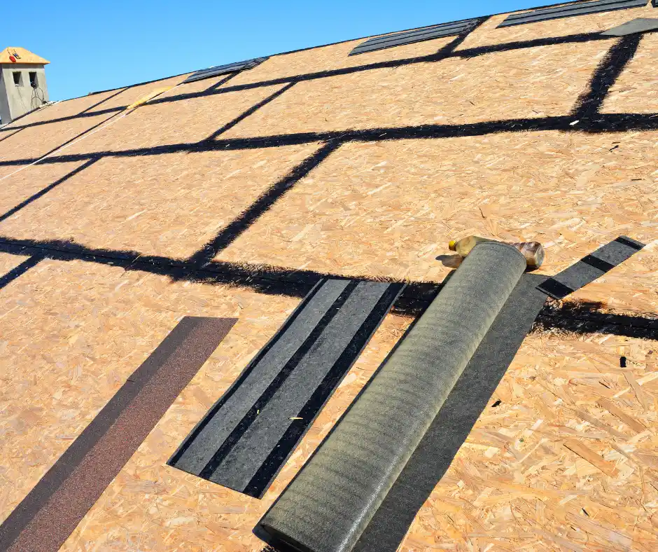 a roof installed with underlayment