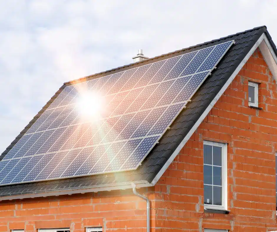 solar panels on a roof of a house