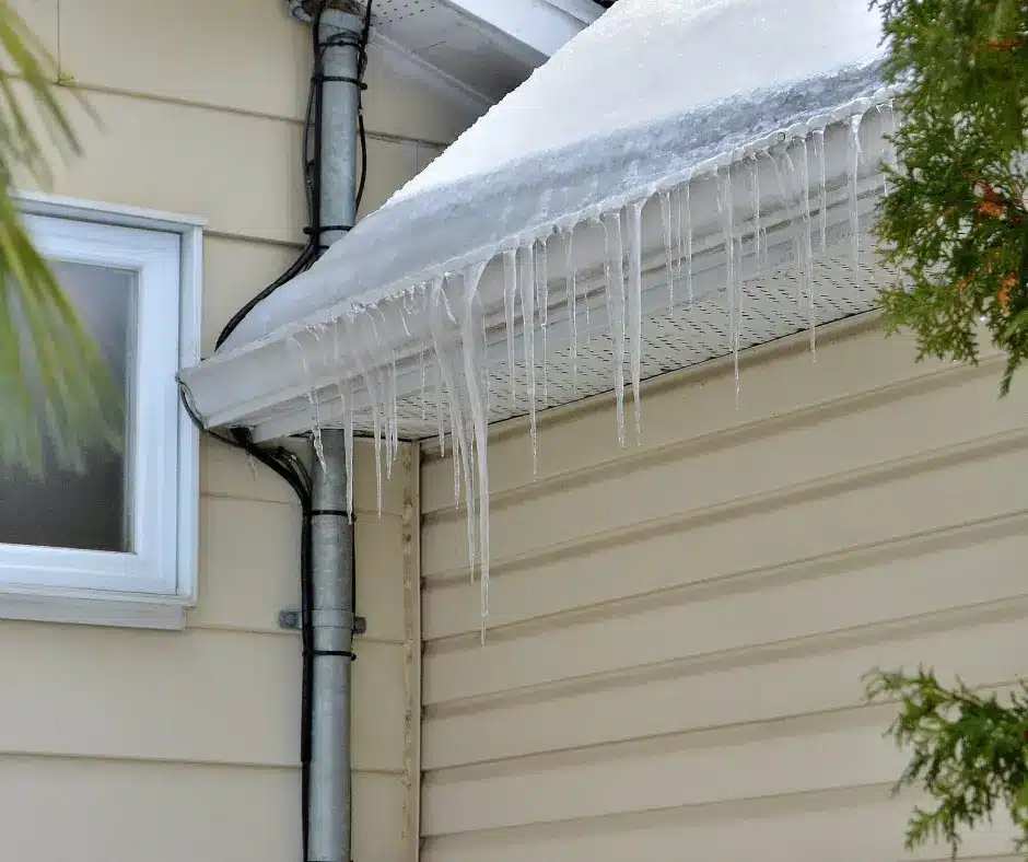 ice dams on a roof