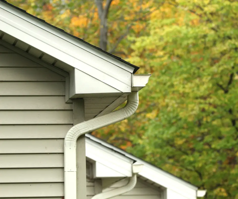 a close up of a house roofing system