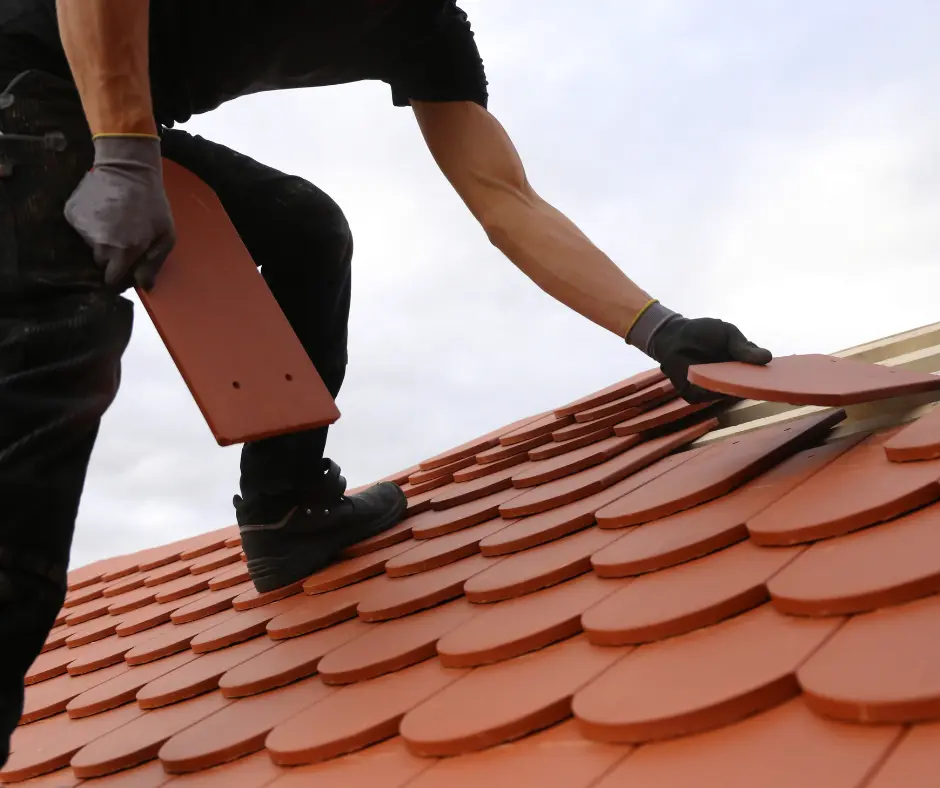 a person installing a roof