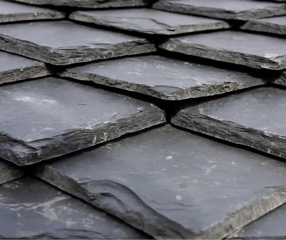 a close up of a roof tile slate