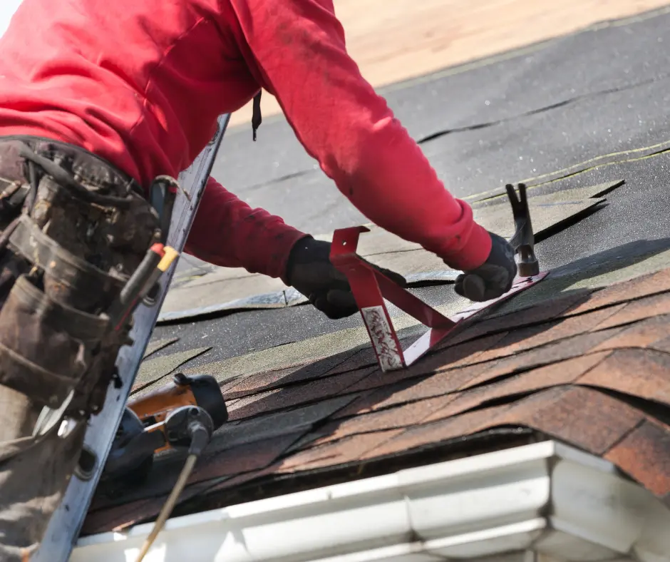 a person on a roof