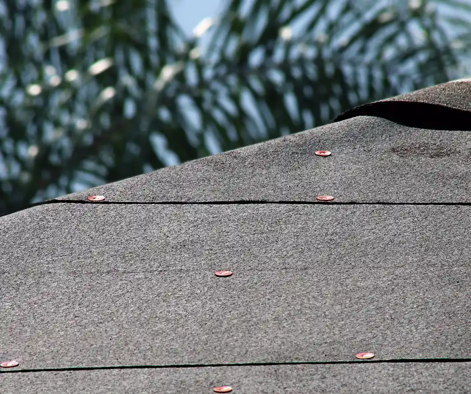 roofing felt with screws on it