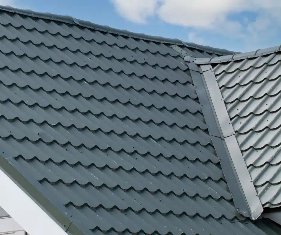 a roof of a house with roofing trough 